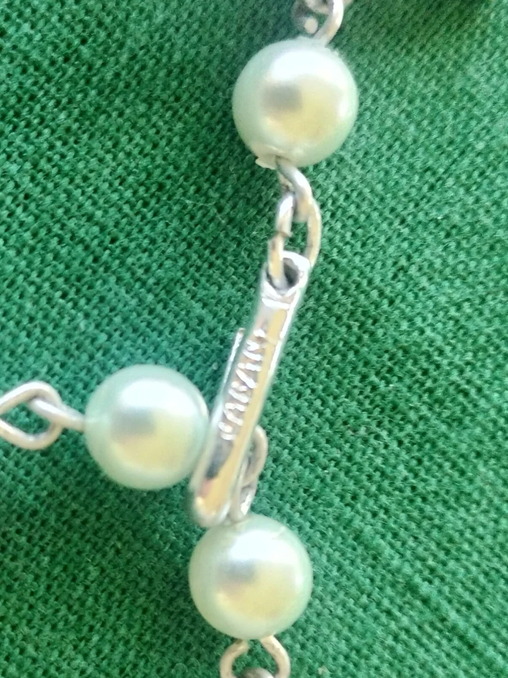 Pearl W/Crystal 3-Multi-Strand-JAPAN Necklace-vintage-